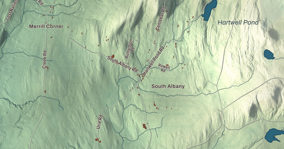 Map of Albany, Vermont