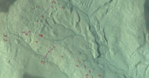 Close-up of the Baltimore, Vermont aerial map