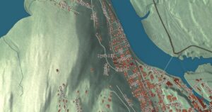 Close-up of the Bellows Falls, Vermont aerial map