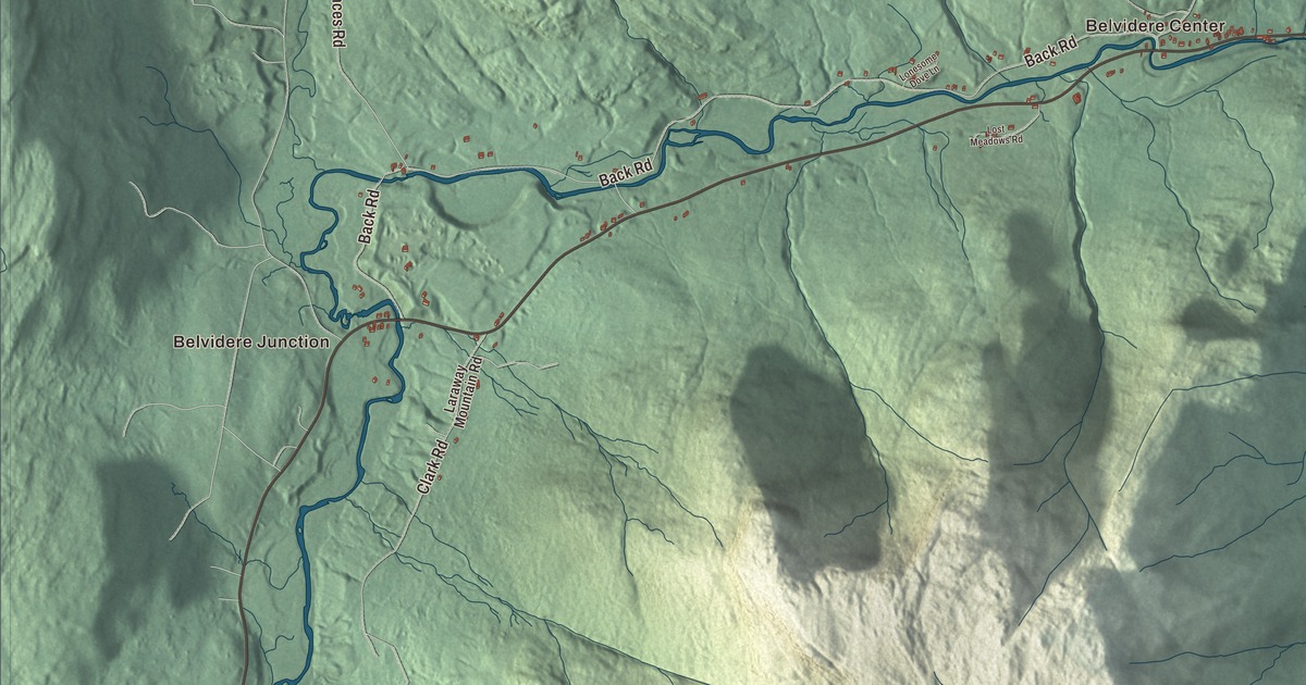 Map of Belvidere, Vermont