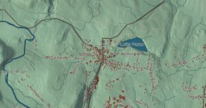 Close-up of the Bennington, Vermont aerial map