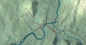Close-up of the Berkshire, Vermont aerial map