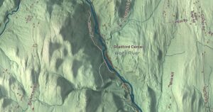 Close-up of the Bradford, Vermont aerial map