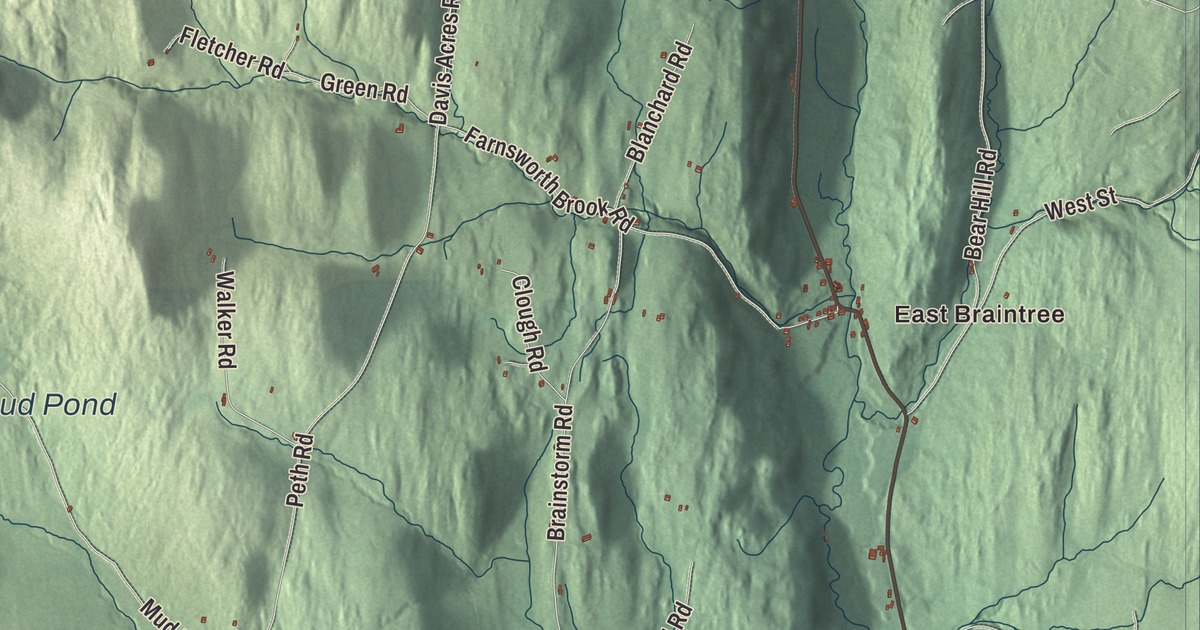 Map of Braintree, Vermont