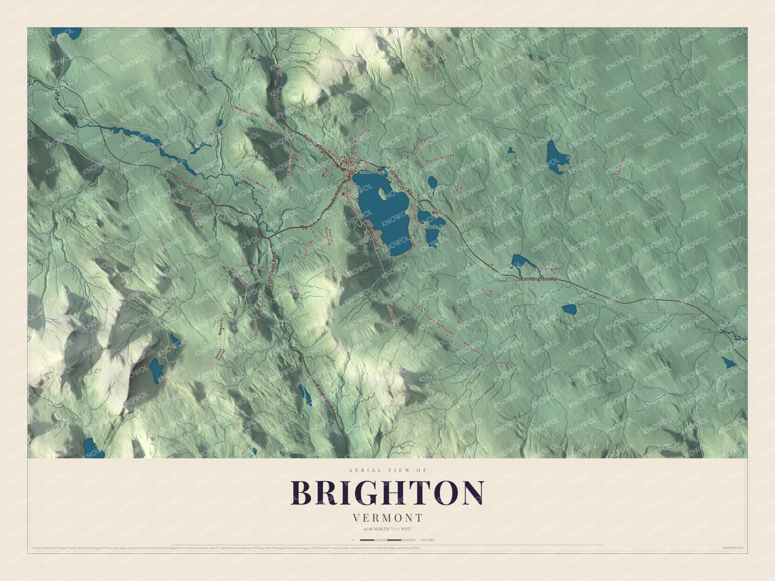 Protected watermarked complete map of Brighton, Vermont