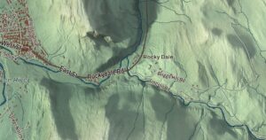 Close-up of the Bristol, Vermont aerial map
