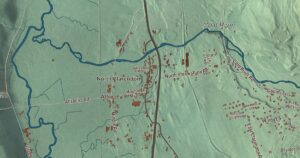 Close-up of the Clarendon, Vermont aerial map