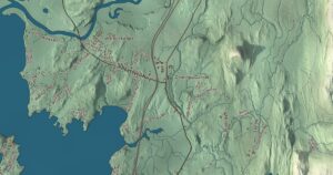 Close-up of the Colchester, Vermont aerial map