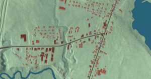 Close-up of the Derby Center, Vermont aerial map