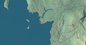 Close-up of the Derby, Vermont aerial map