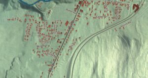 Close-up of the Derby Line, Vermont aerial map