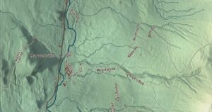 Close-up of the East Haven, Vermont aerial map