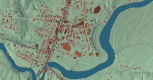 Close-up of the Enosburg Falls, Vermont aerial map