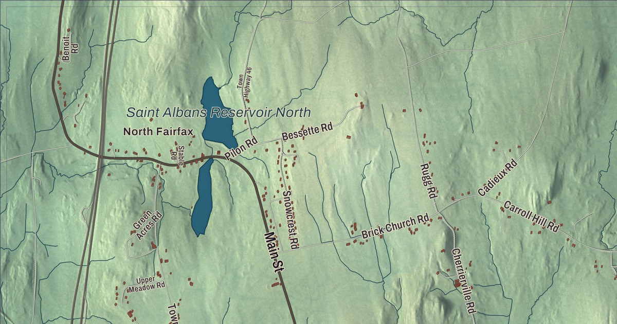 Map of Fairfax, Vermont