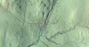 Close-up of the Greensboro, Vermont aerial map