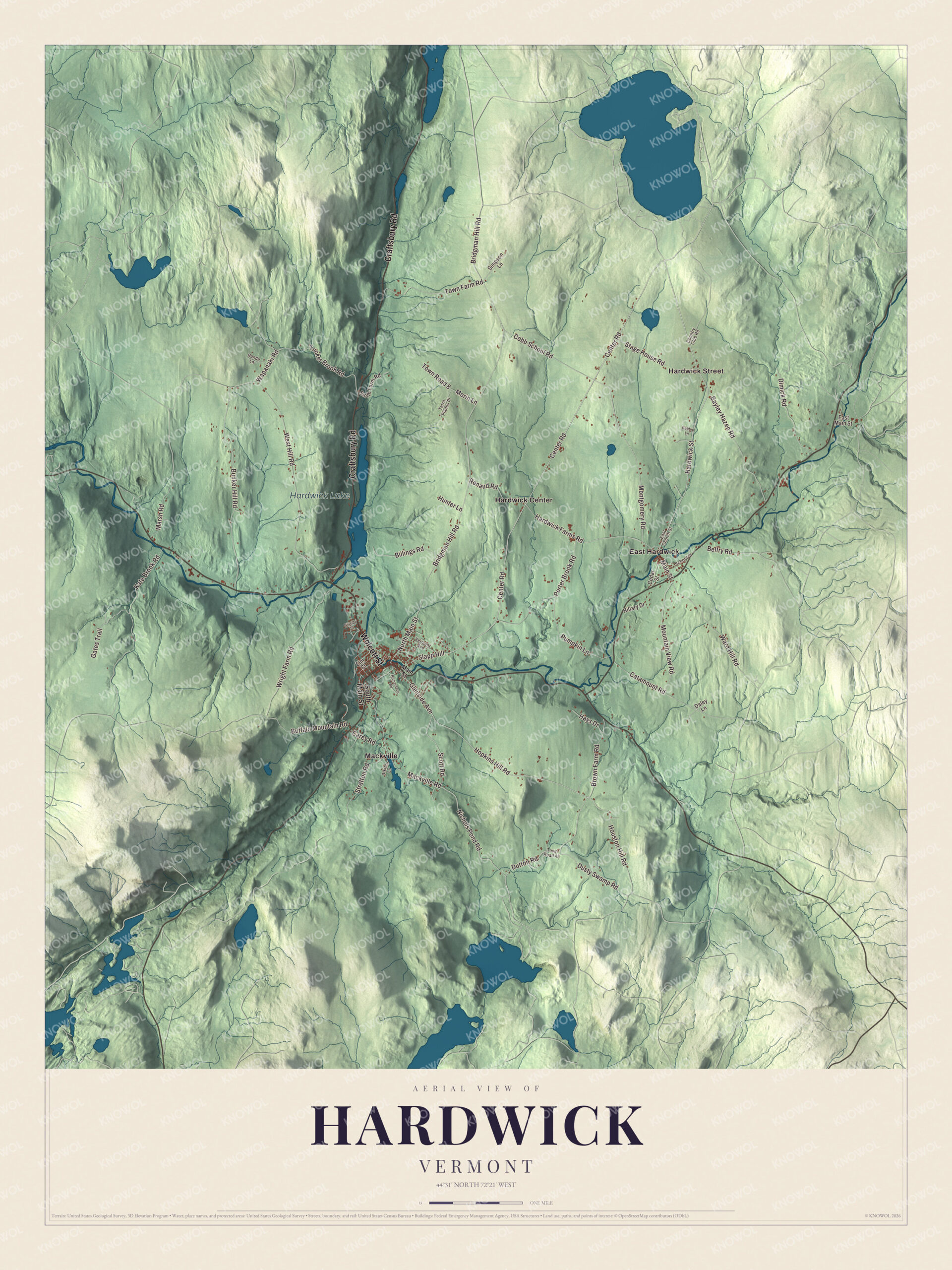 Protected watermarked complete map of Hardwick, Vermont