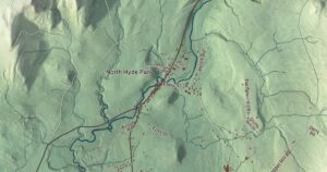 Close-up of the Hyde Park, Vermont aerial map