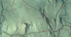Close-up of the Irasburg, Vermont aerial map