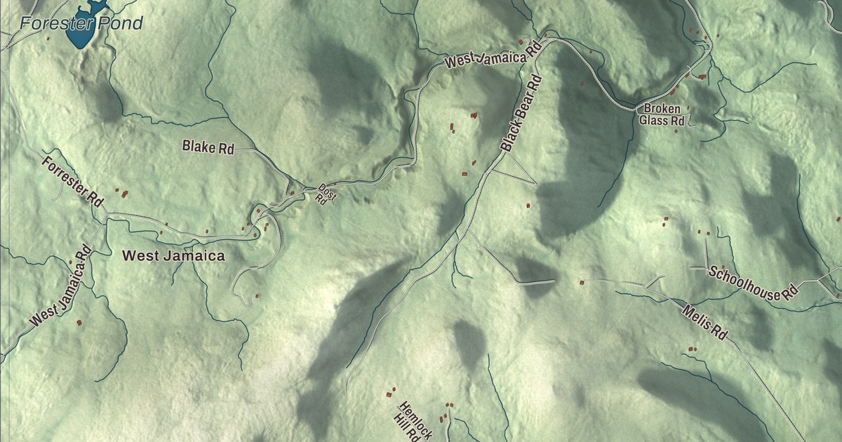 Map of Jamaica, Vermont
