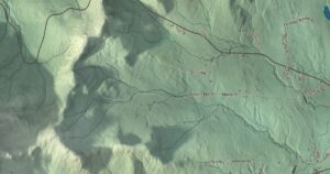 Close-up of the Jay, Vermont aerial map