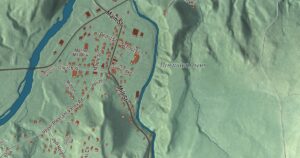 Close-up of the Jeffersonville, Vermont aerial map