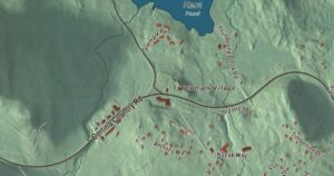 Close-up of the Killington Village, Vermont aerial map