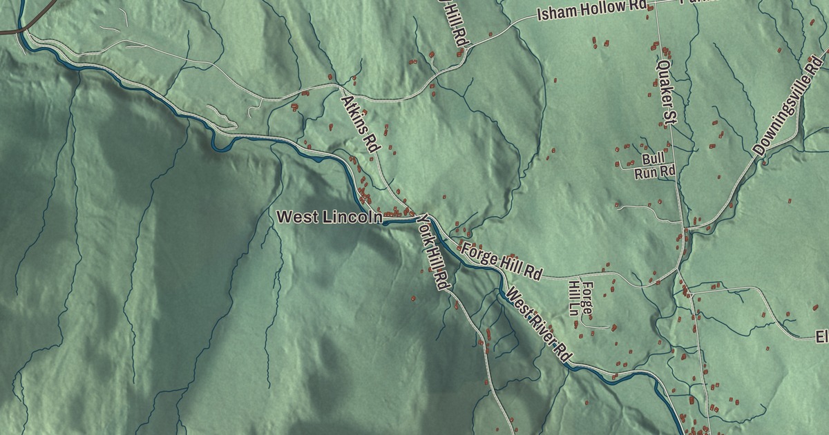Map of Lincoln, Vermont
