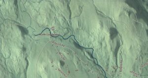 Close-up of the Londonderry, Vermont aerial map