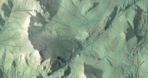 Close-up of the Lowell, Vermont aerial map