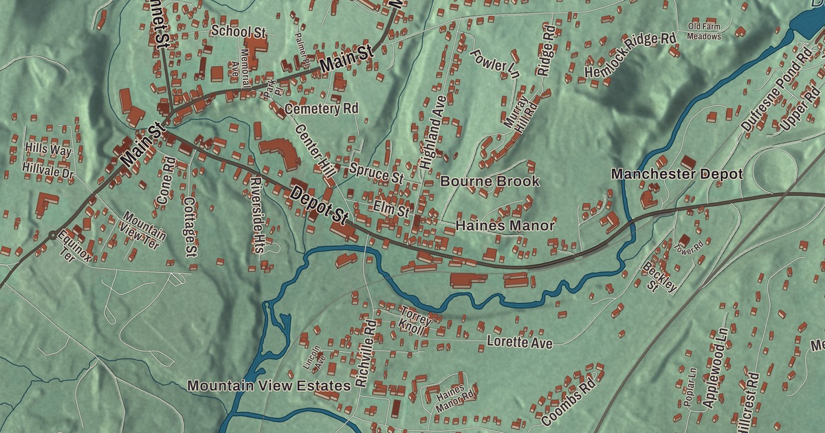 Map of Manchester Center, Vermont