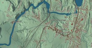 Close-up of the Milton, Vermont aerial map