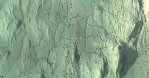 Close-up of the Monkton, Vermont aerial map