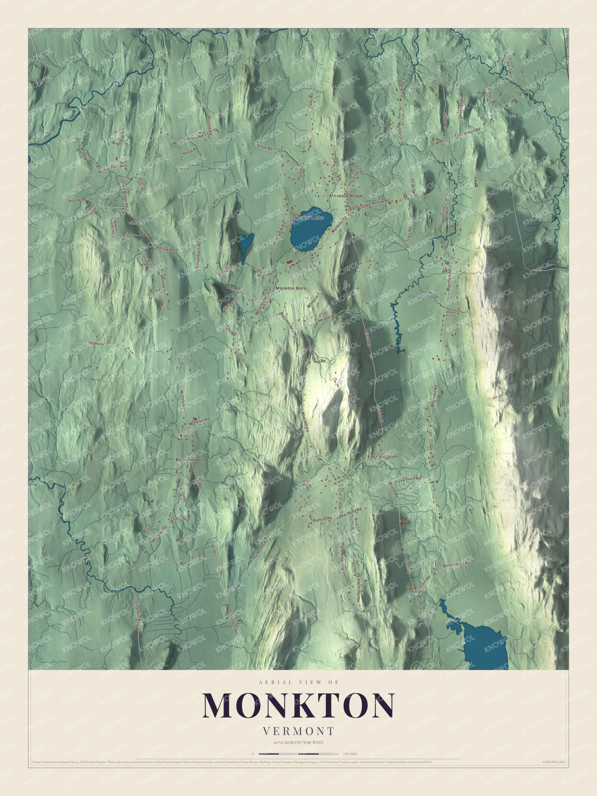 Protected watermarked complete map of Monkton, Vermont