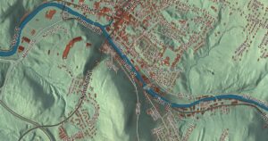 Close-up of the Montpelier, Vermont aerial map