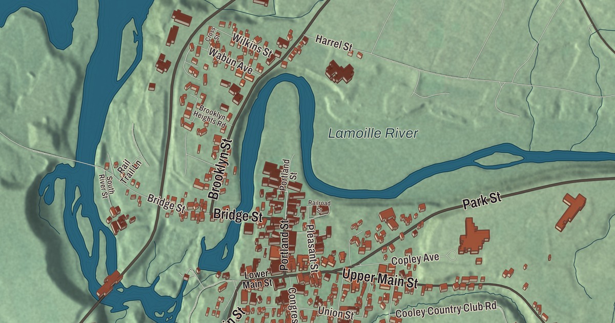 Map of Morrisville, Vermont