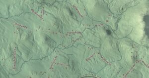 Close-up of the Mount Holly, Vermont aerial map