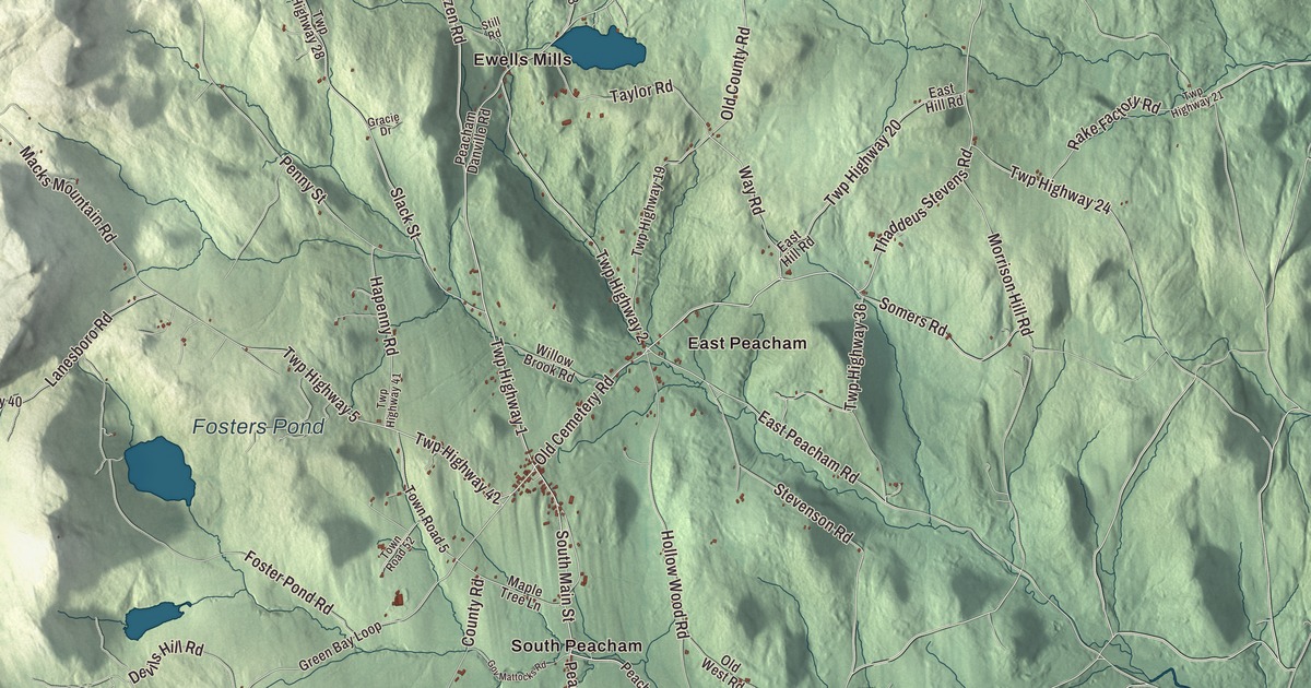 Map of Peacham, Vermont