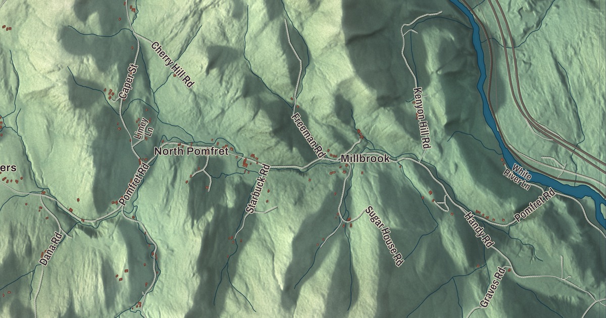 Map of Pomfret, Vermont
