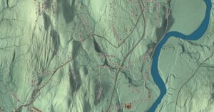 Close-up of the Putney, Vermont aerial map
