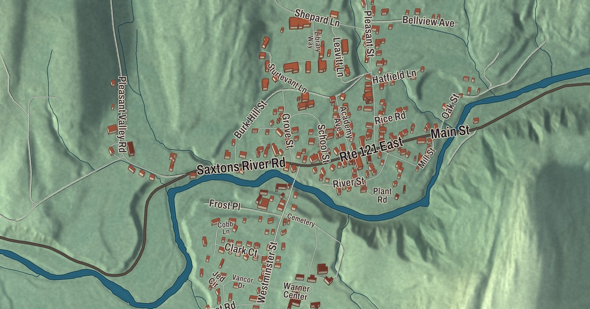 Map of Saxtons River, Vermont