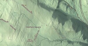 Close-up of the Sheffield, Vermont aerial map