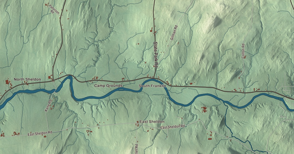 Map of Sheldon, Vermont