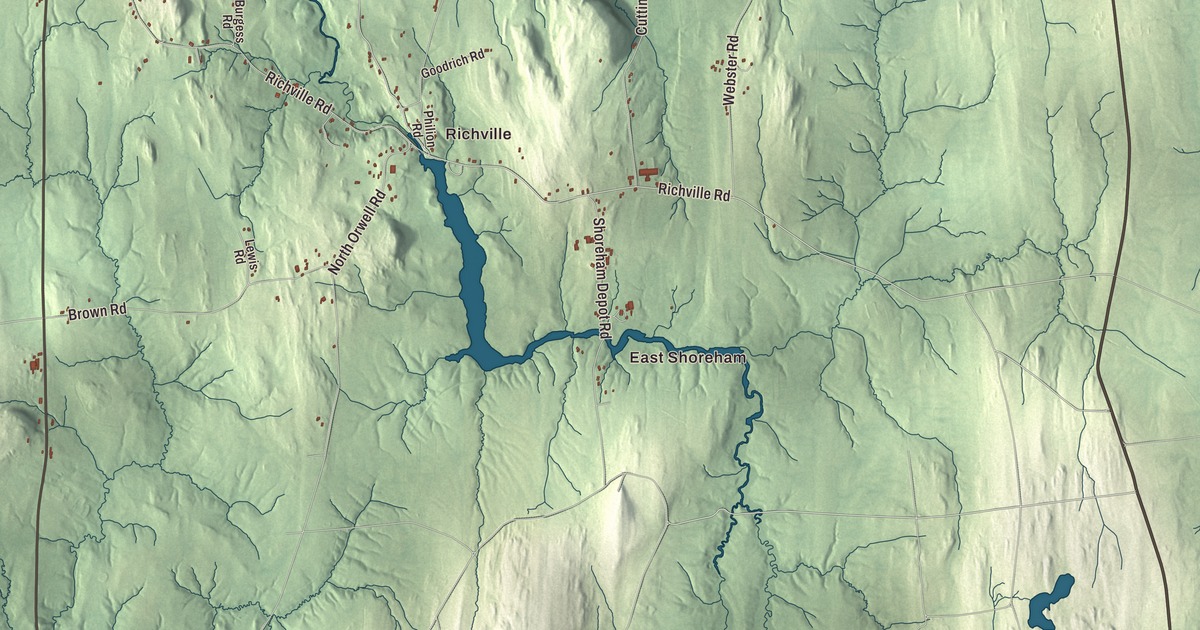 Map of Shoreham, Vermont