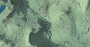 Close-up of the Shrewsbury, Vermont aerial map
