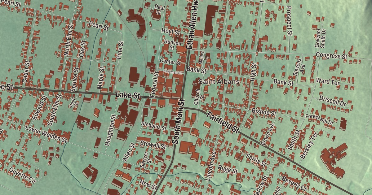 Map of St. Albans City, Vermont