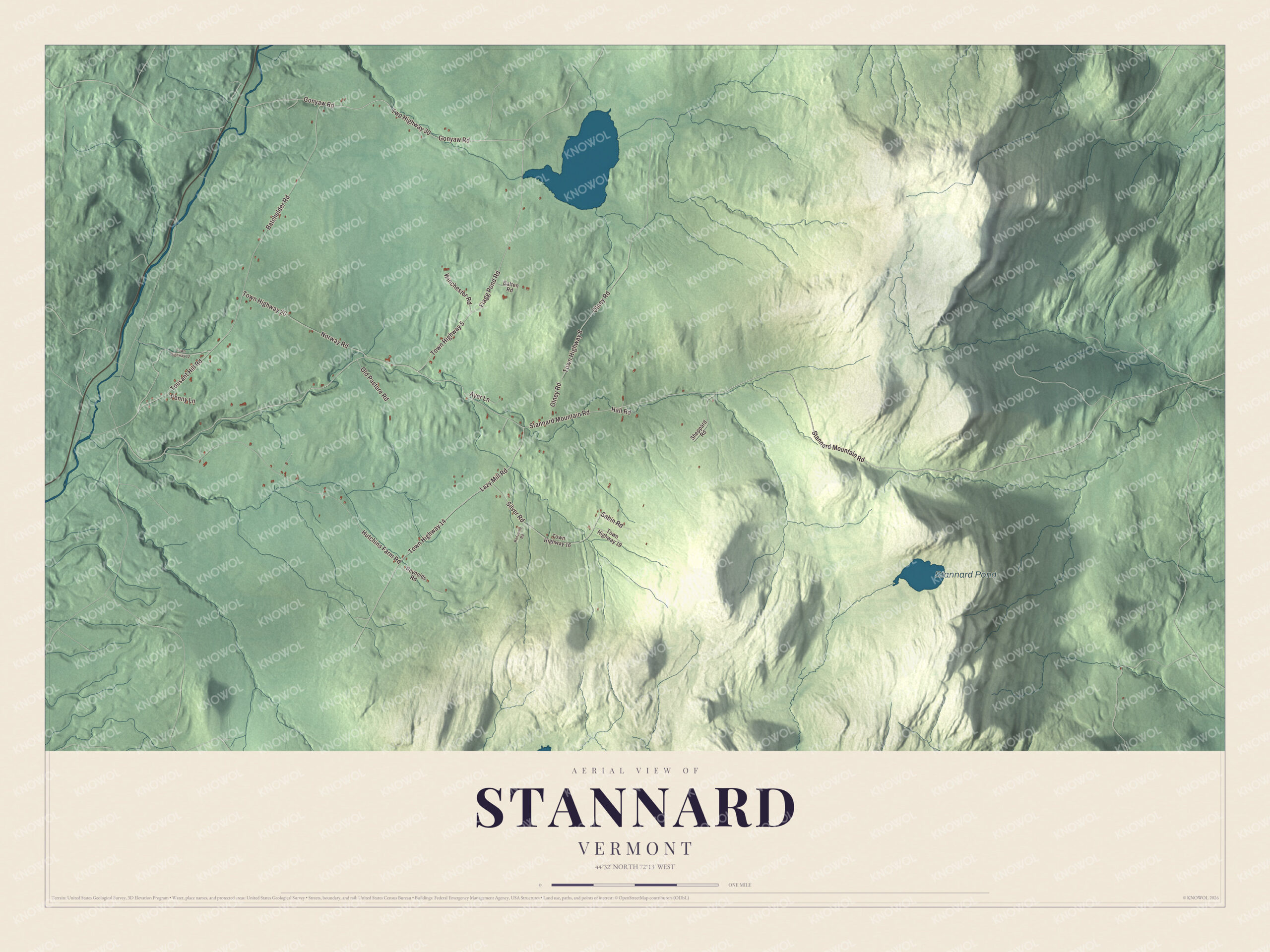 Protected watermarked complete map of Stannard, Vermont