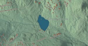 Close-up of the Stratton Mountain, Vermont aerial map