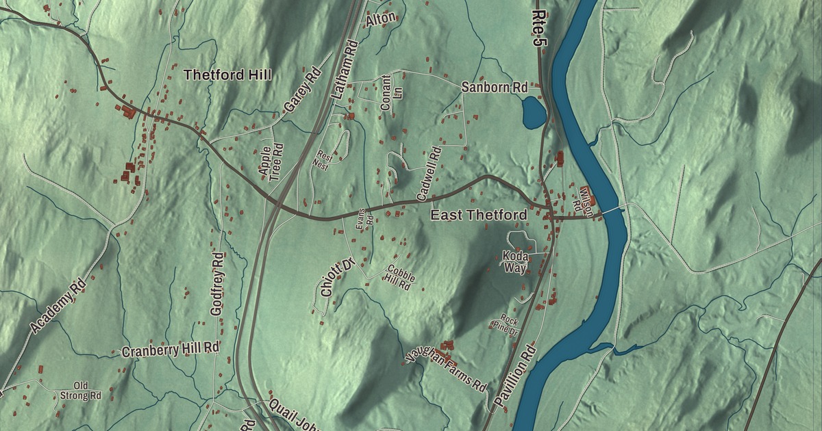 Map of Thetford, Vermont