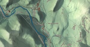 Close-up of the Townshend, Vermont aerial map