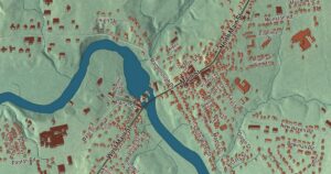 Close-up of the Vergennes, Vermont aerial map